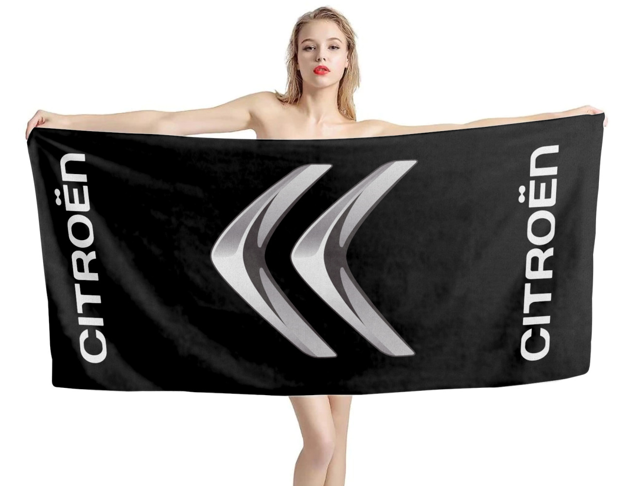 Citroen Logo Black Beach Towel, CIT--32