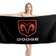 Dodge Logo Black Beach Towel, DODGE--TOWEL-1