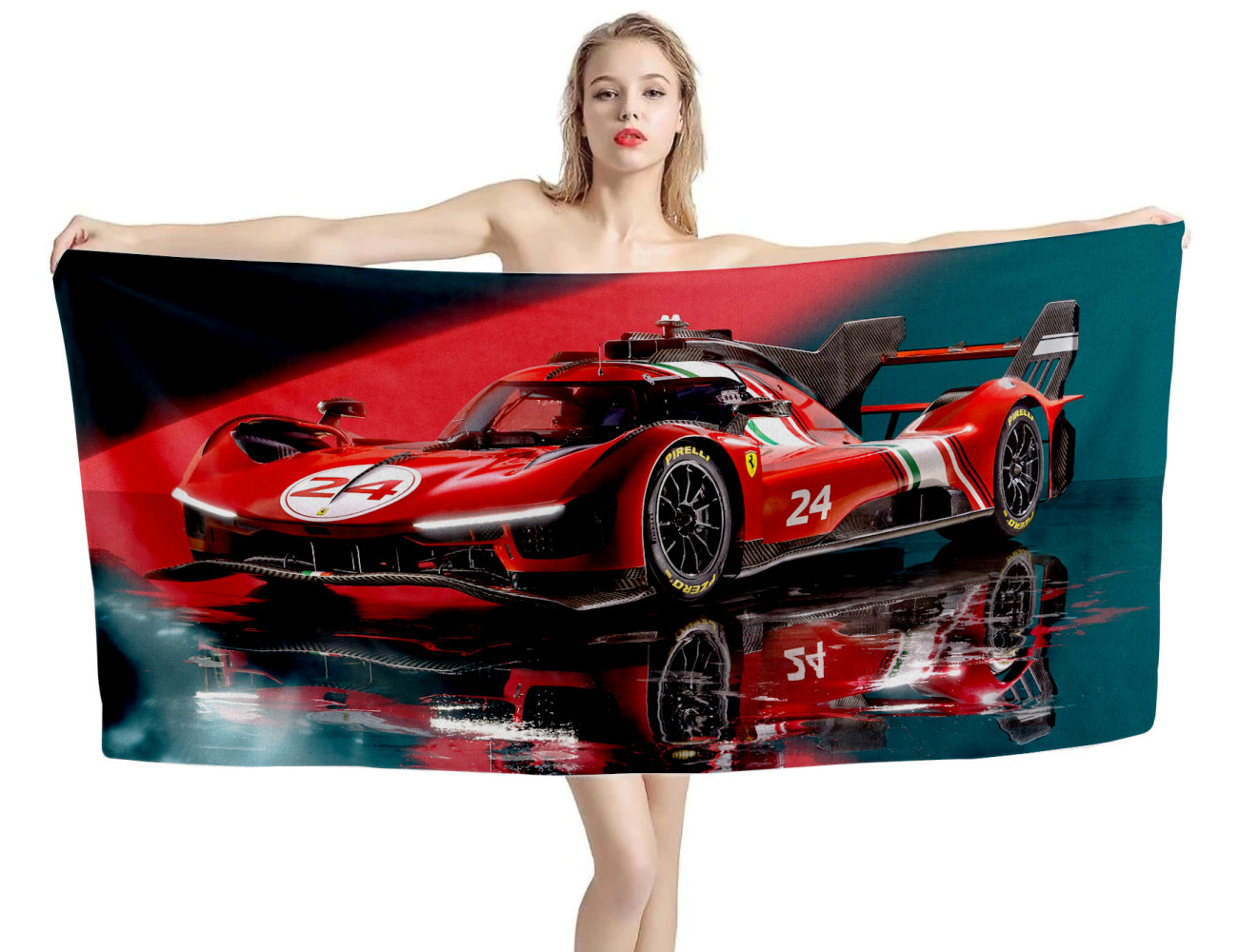 Ferrari 24 Le Mans 24-hour Race Beach Towel, FERRARI--6