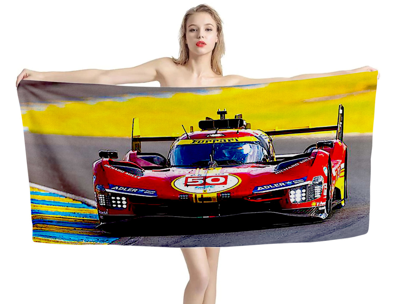 Ferrari 50 Le Mans 24-hour Race Beach Towel, FERRARI--5