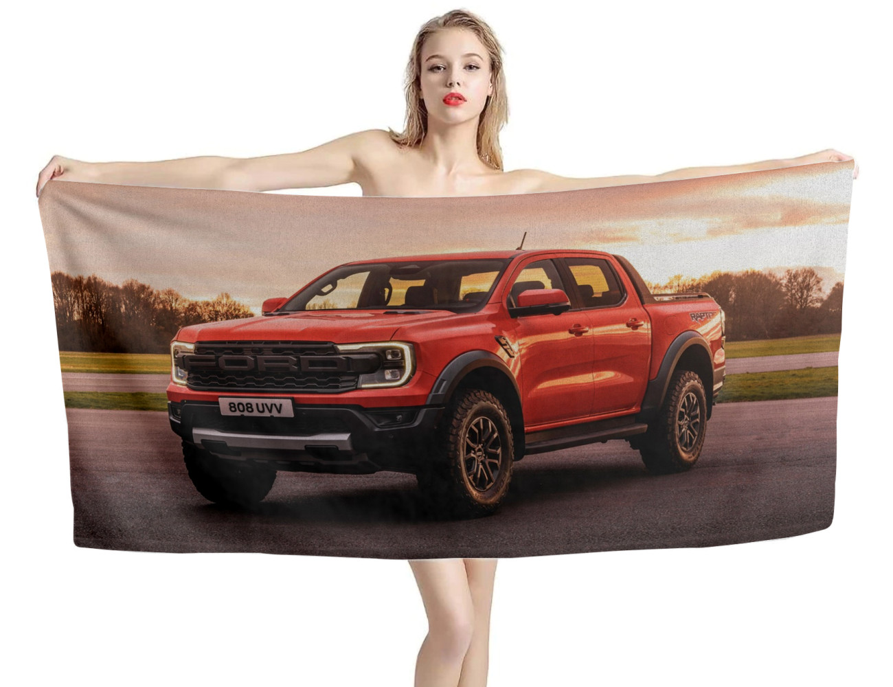 Ford Ranger Raptor 4x4 Pick-Up Truck Beach Towel, FORD--15