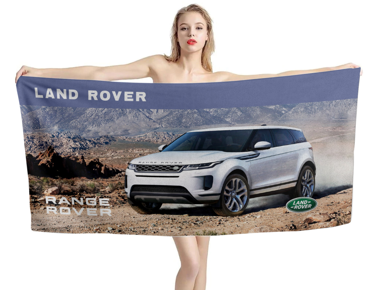 Land Rover White Jeep Beach Towel