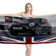 Mini Cooper Black Car Beach Towel