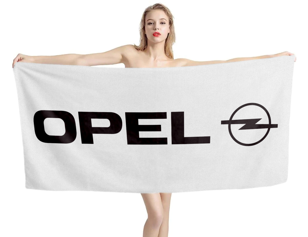 Opel White Beach Towel, OPEL--2