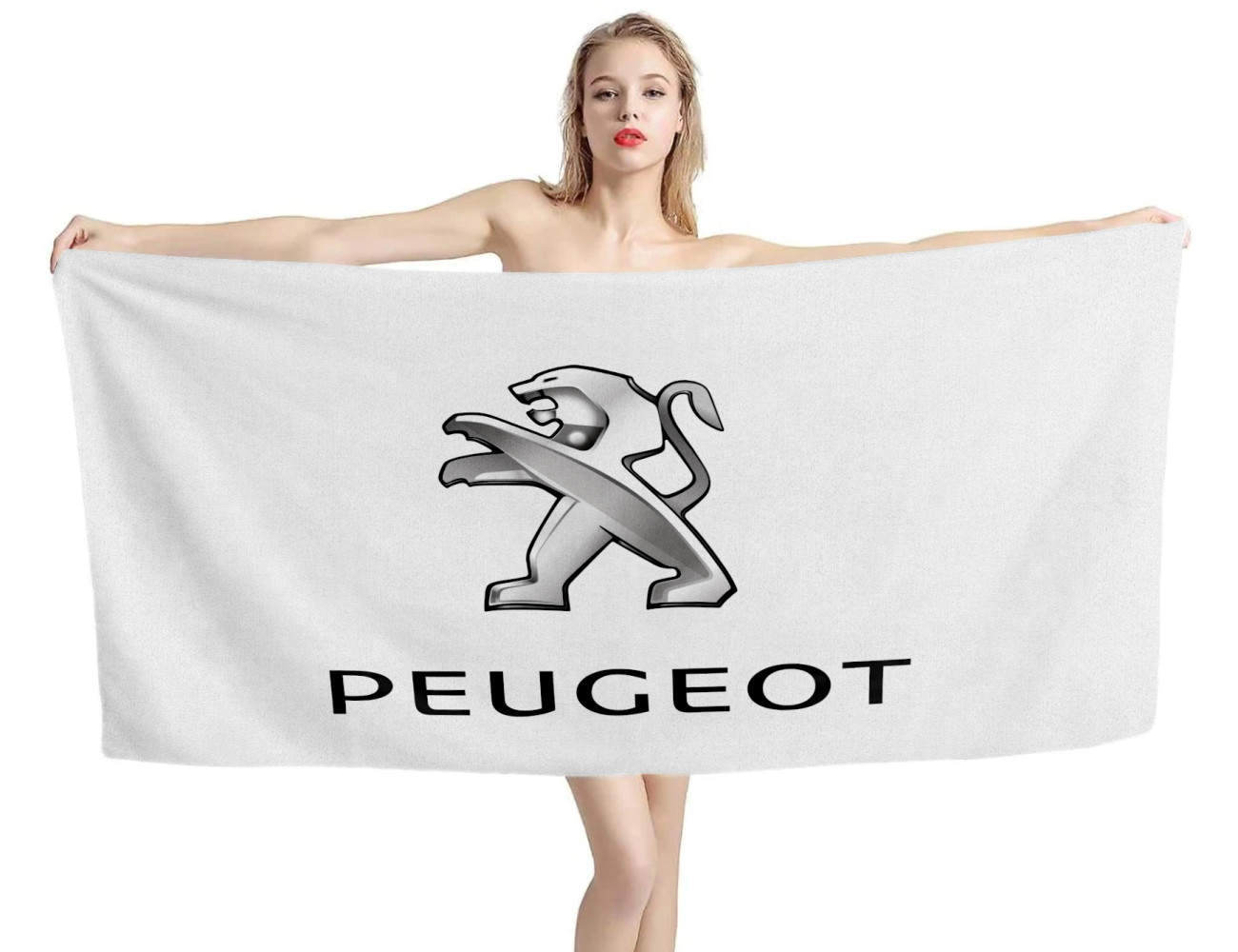 Peugeot White Beach Towel, PEUG--18