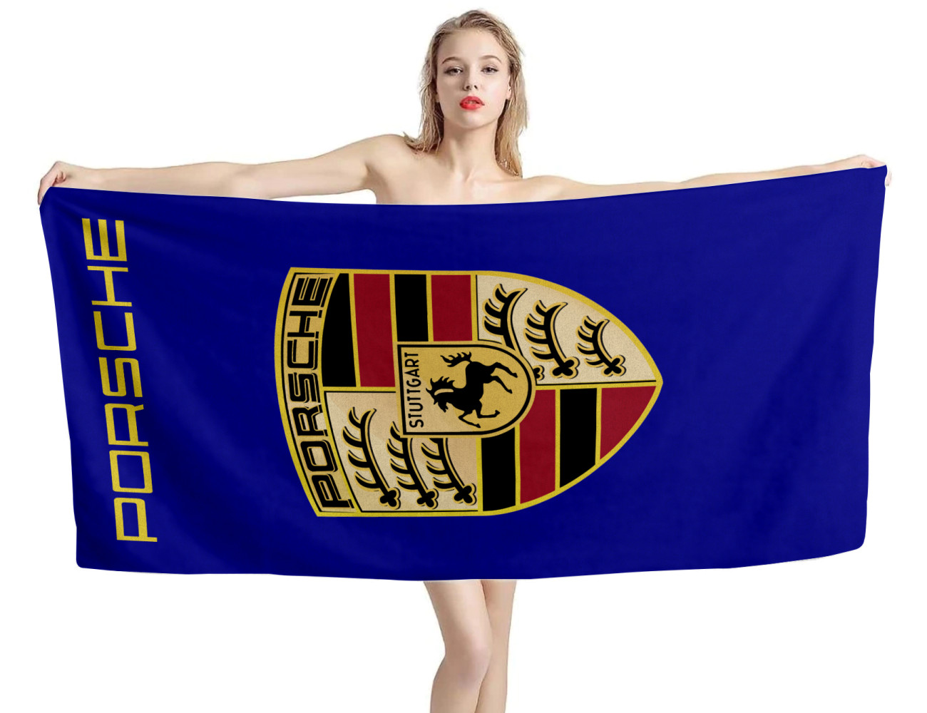 Porsche Blue Beach Towel, PORSCHE--2