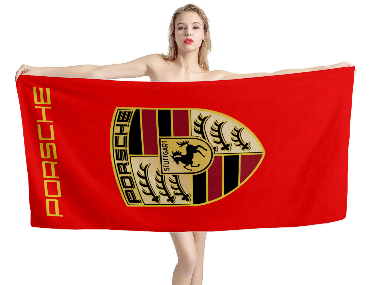 Porsche Red Beach Towel, PORSCHE--4