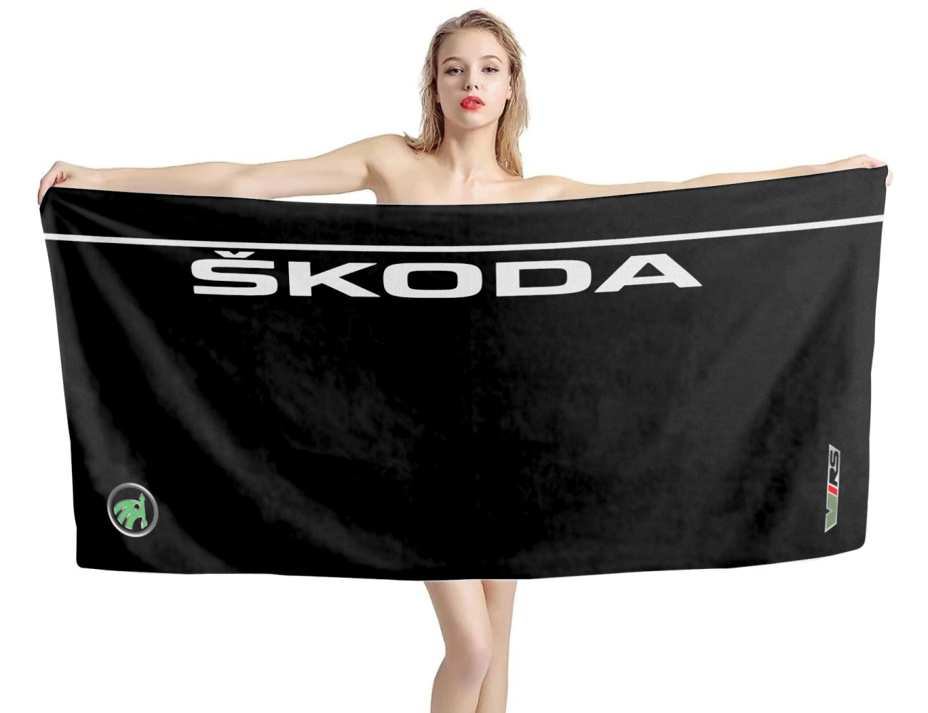 Skoda Black Beach Towel