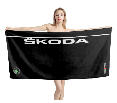 Skoda Black Beach Towel