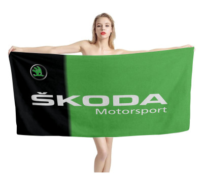 Skoda Green Black Beach Towel