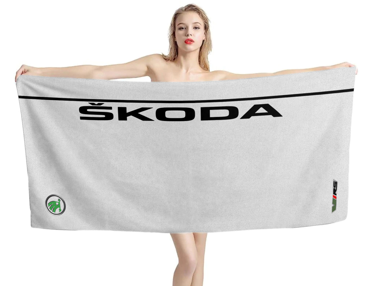 Skoda White Beach Towel