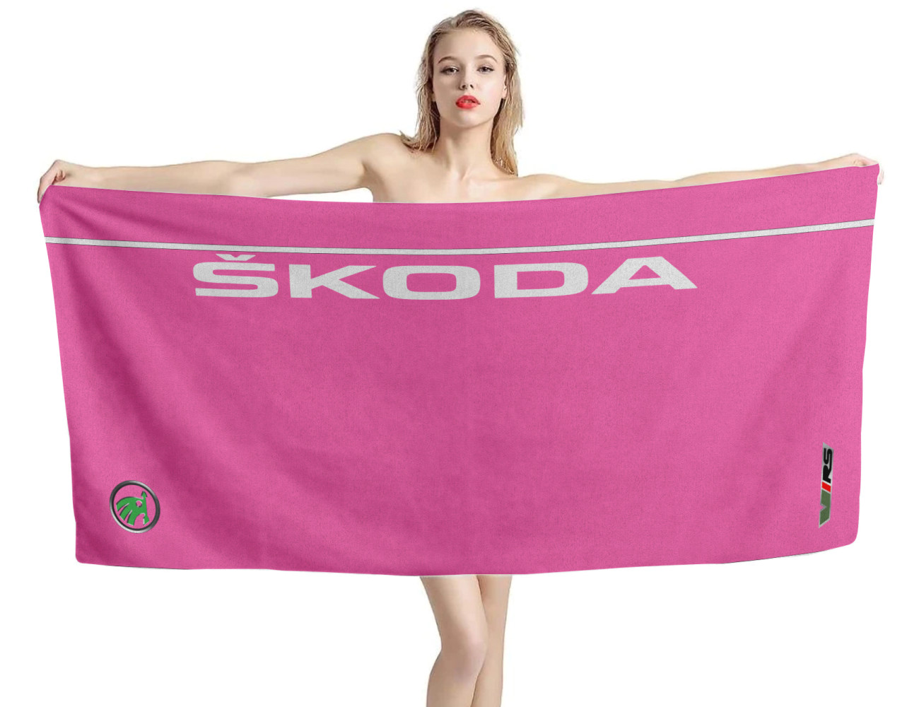 Skoda Hot Pink Beach Towel