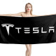 Tesla Black Beach Towel, TES--01