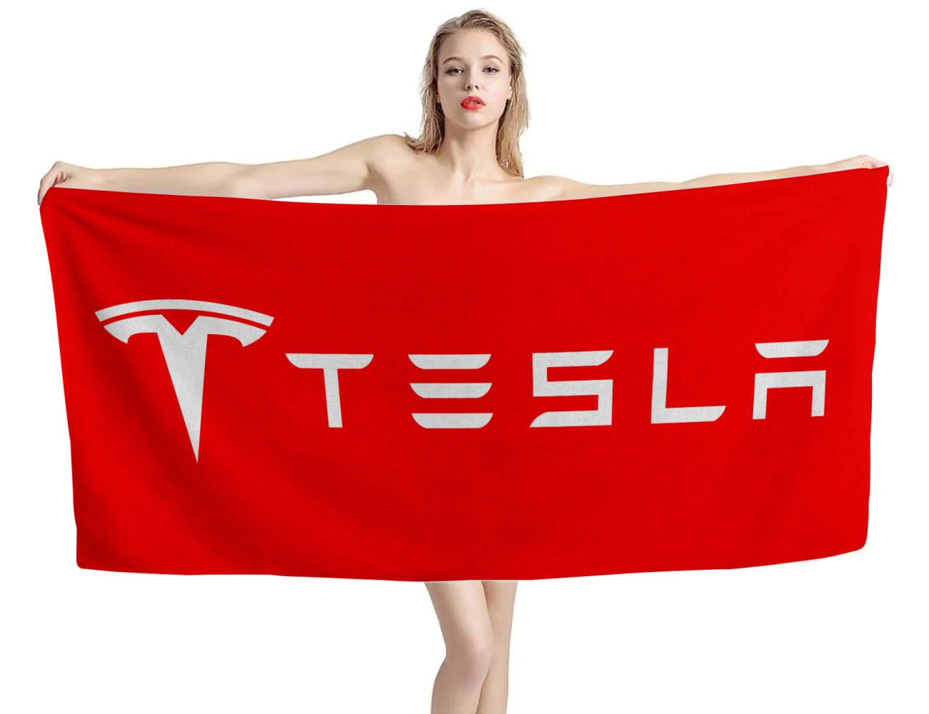 Tesla Red Beach Towel, TES--04