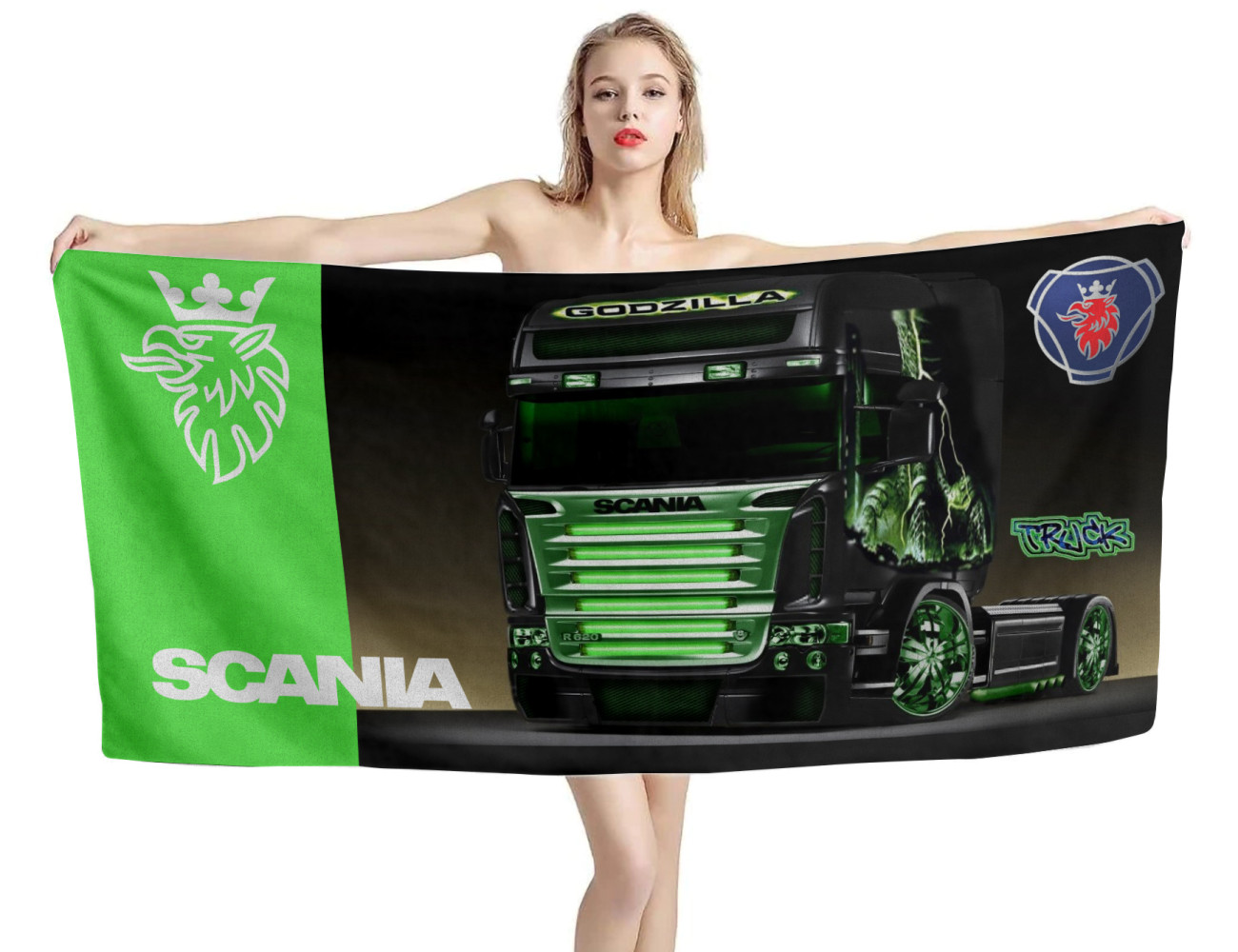 Scania Godzilla Truck Beach Towel