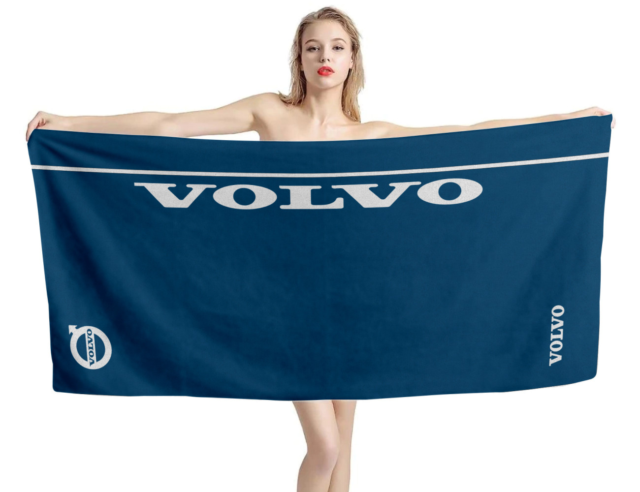 Volvo Logo Blue Beach Towel, VOLV-08