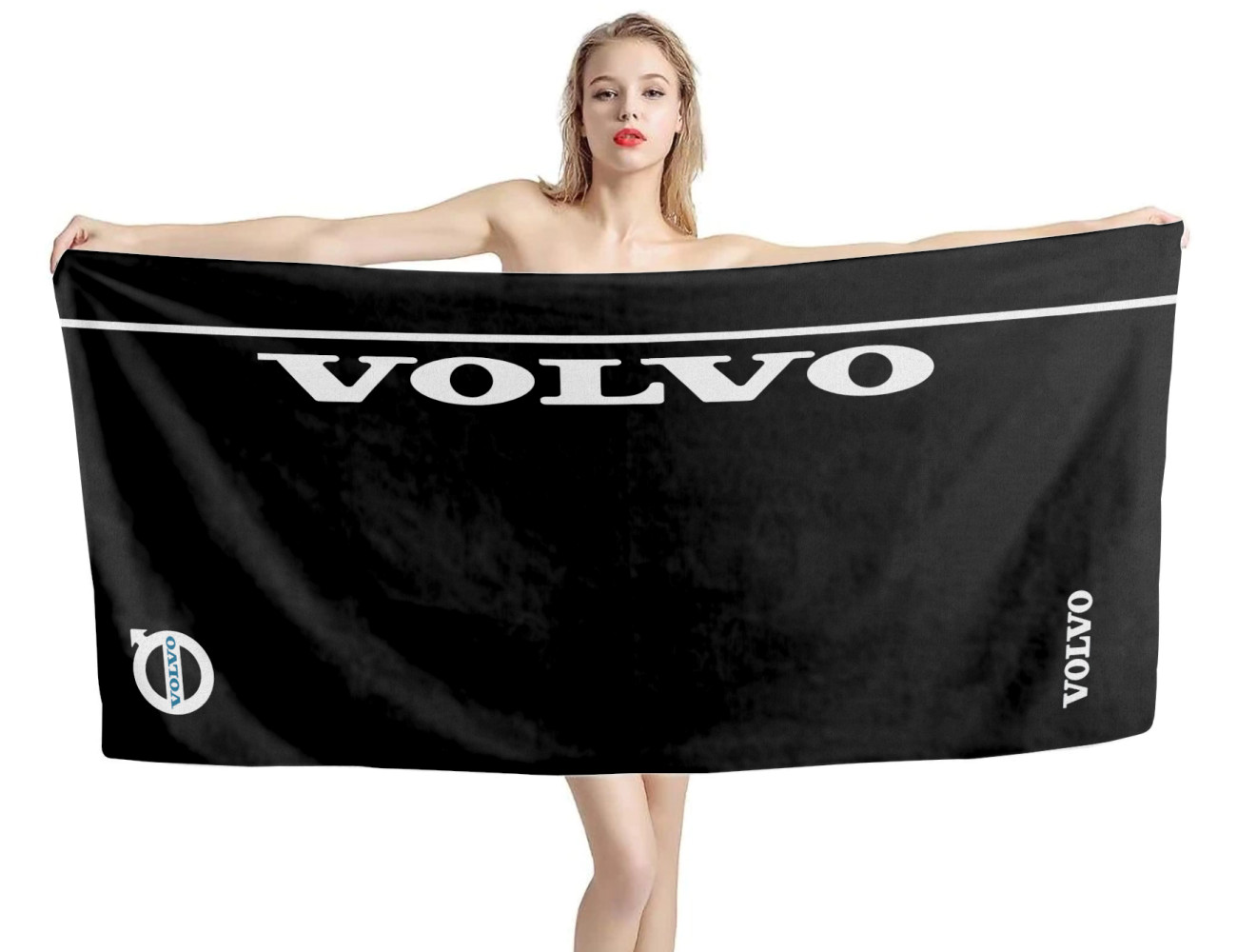 Volvo Logo Black Beach Towel