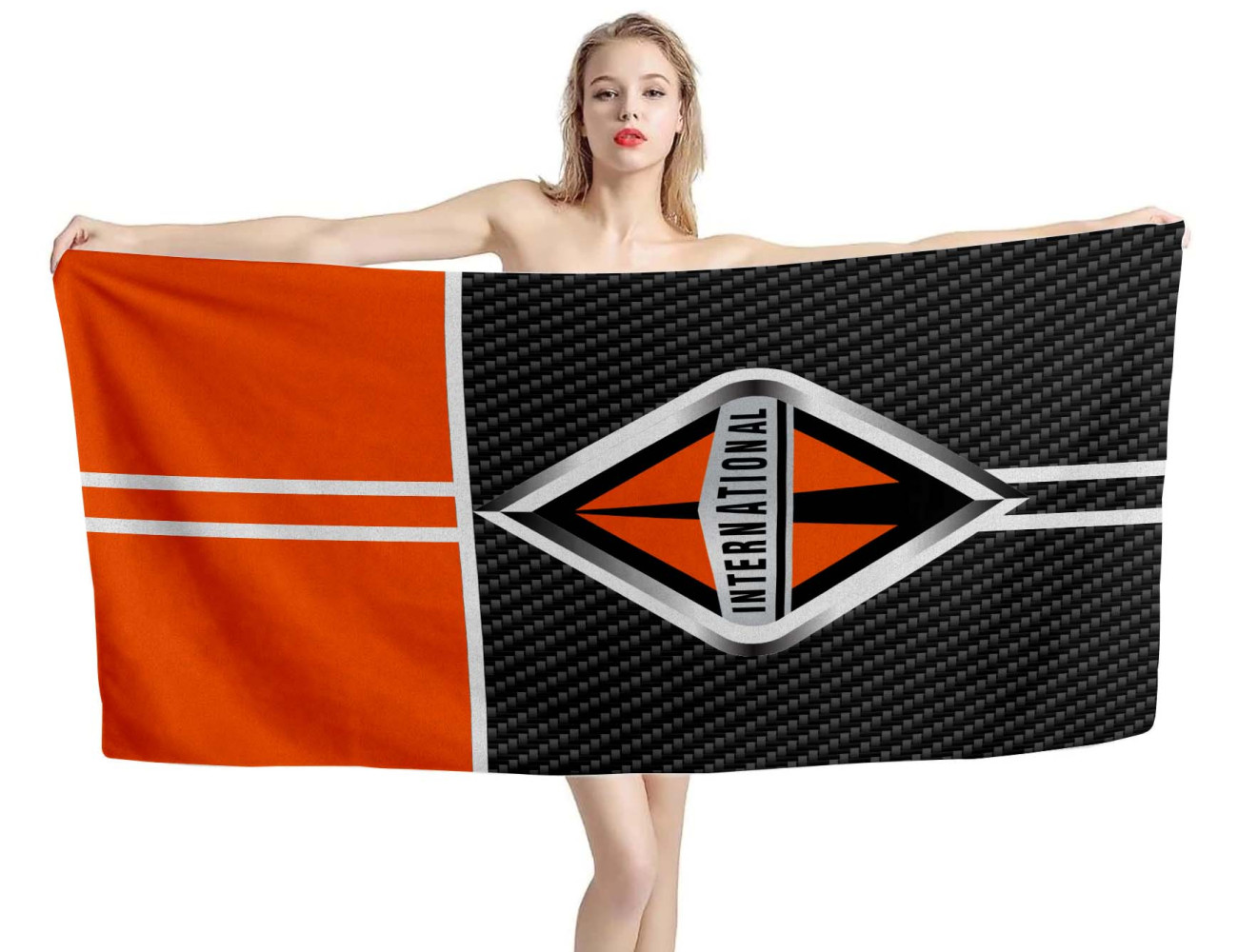 International Trucks Carbon Orange Beach Towel, INTTRUCK04