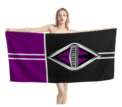International Trucks Carbon Purple Beach Towel