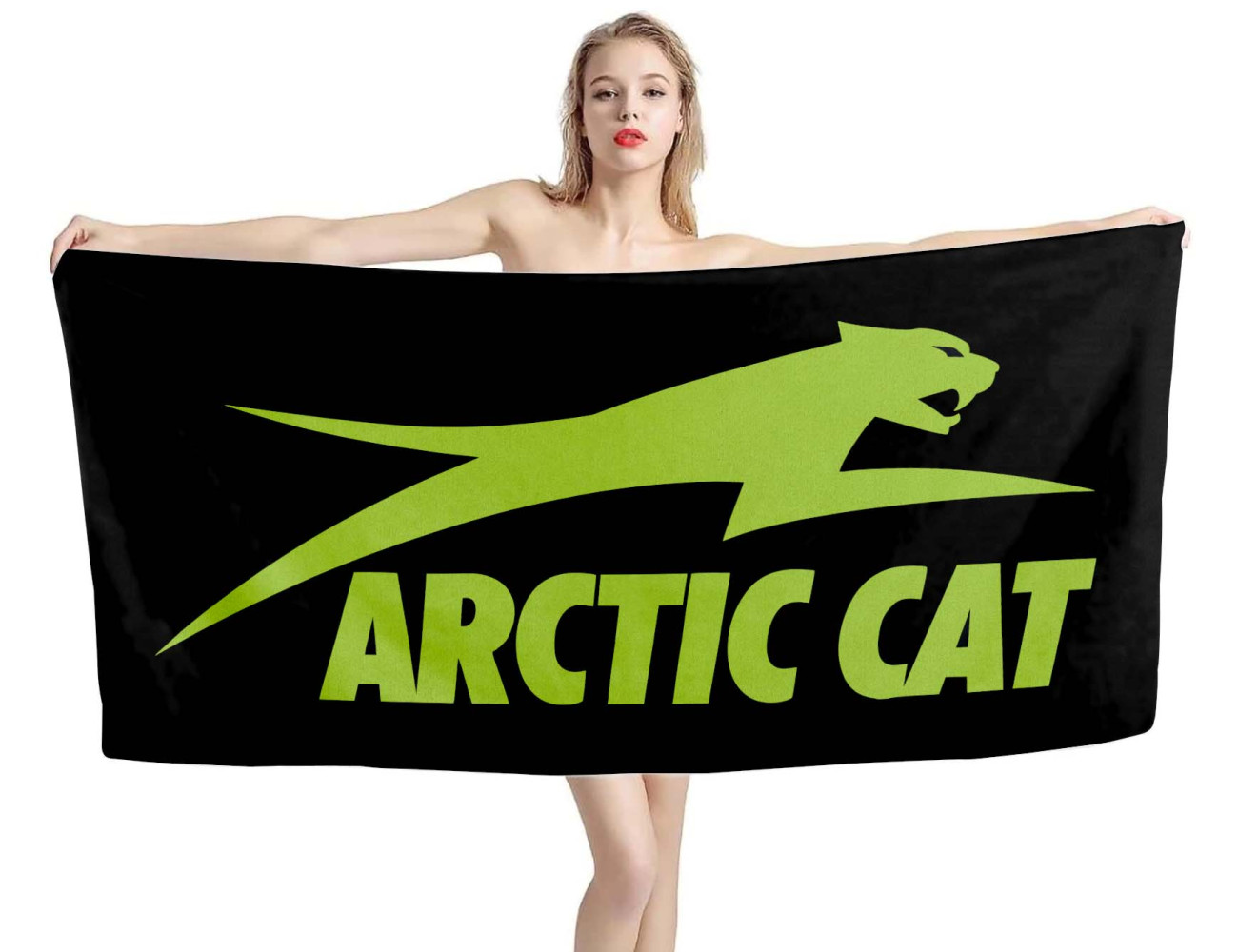 Arctic Cat Black Beach Towel, CAT001