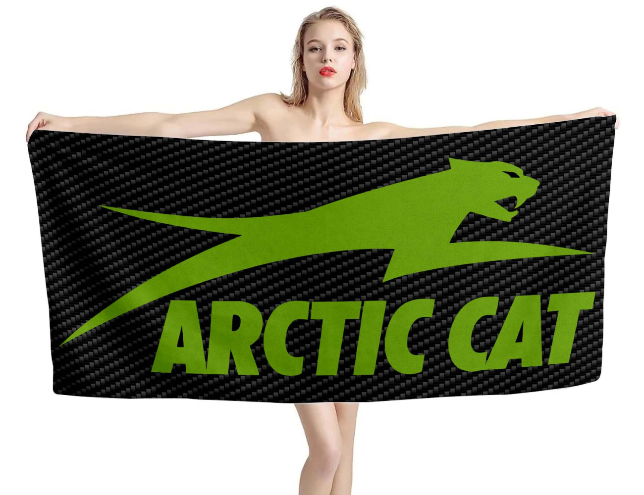 Arctic Cat Green Carbon Beach Towel, CAT004