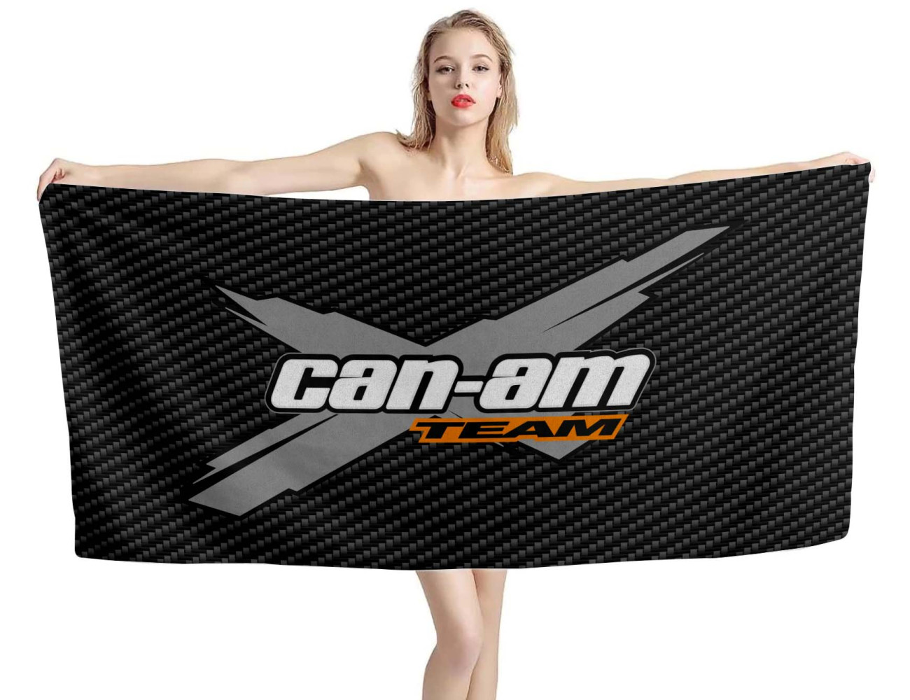 Can-Am Carbon Edition Beach Towel - Rugged and Stylish for Powersport Fans Can-Am Team Carbon Beach Towel - Premium Off-Road Style for the Beach