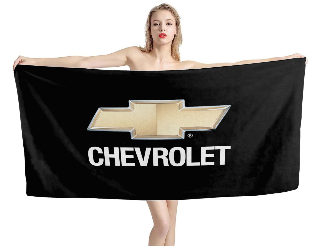 Chevrolet Black Beach Towel - Soft, Absorbent & Durable Chevrolet Black Beach Towel for Beach, Pool, and Home