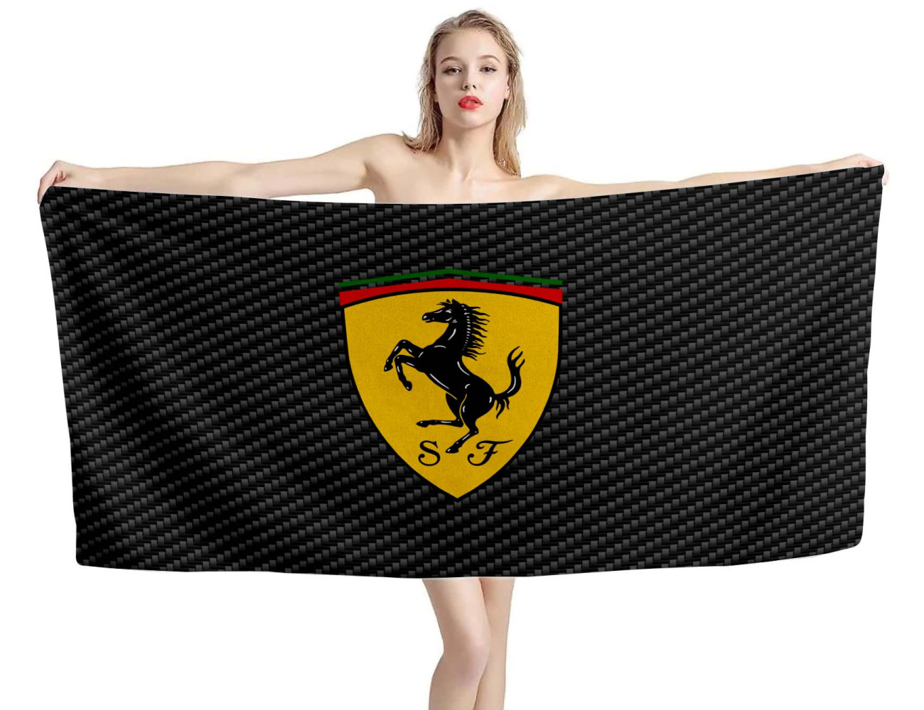 Ferrari Carbon Beach Towel, FERRARI002