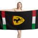 Ferrari Carbon Italy Flag Beach Towel, FERRARI003