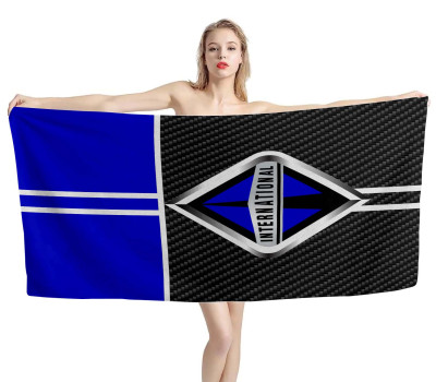 International Trucks Carbon Blue Beach Towel