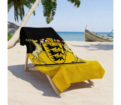 Baden-Württemberg state service flag with large coat of arms Beach Towel