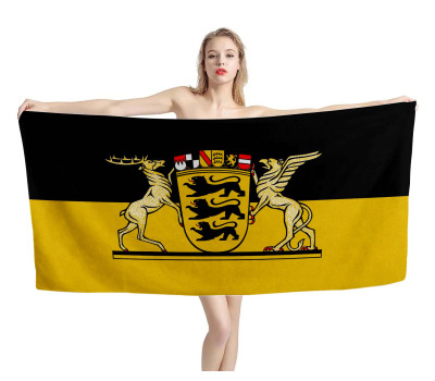 Baden-Württemberg state service flag with large coat of arms Beach Towel