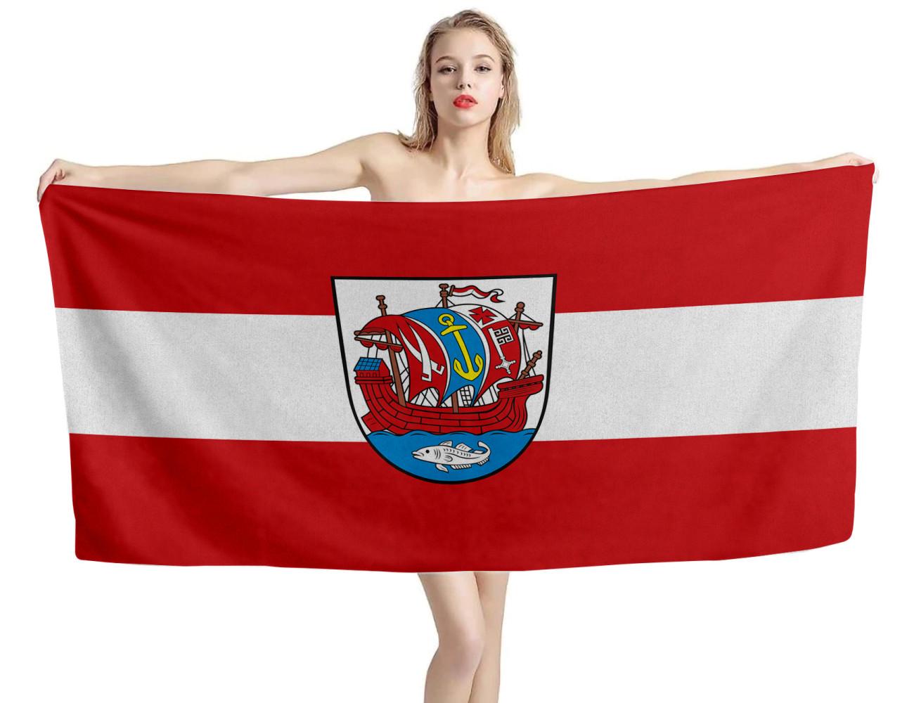 Bremerhaven Flag Beach Towel, DE--TOWEL-15