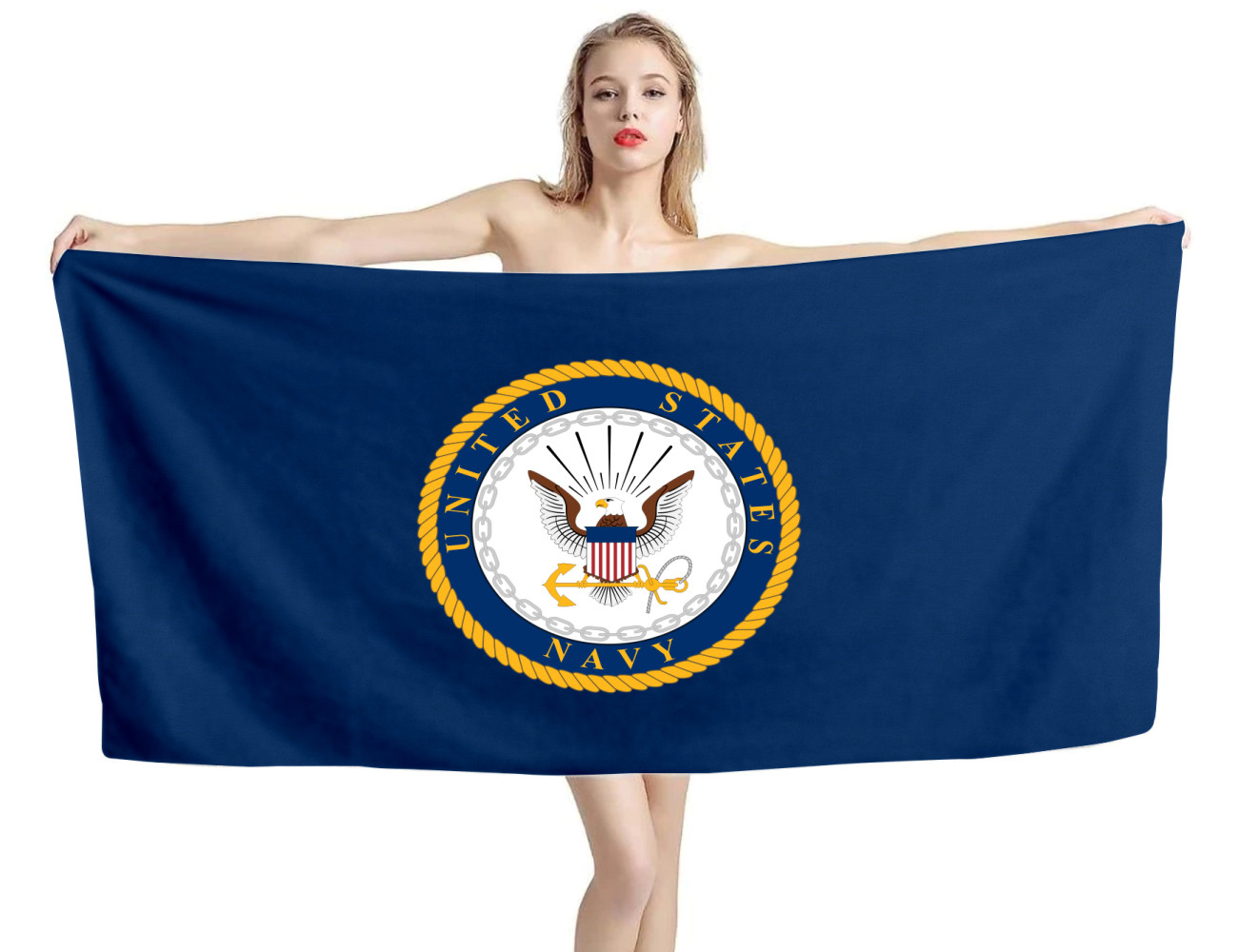 Heavy Duty Navy Naval Military Flag Beach Towel, ARMY--TOWEL-2