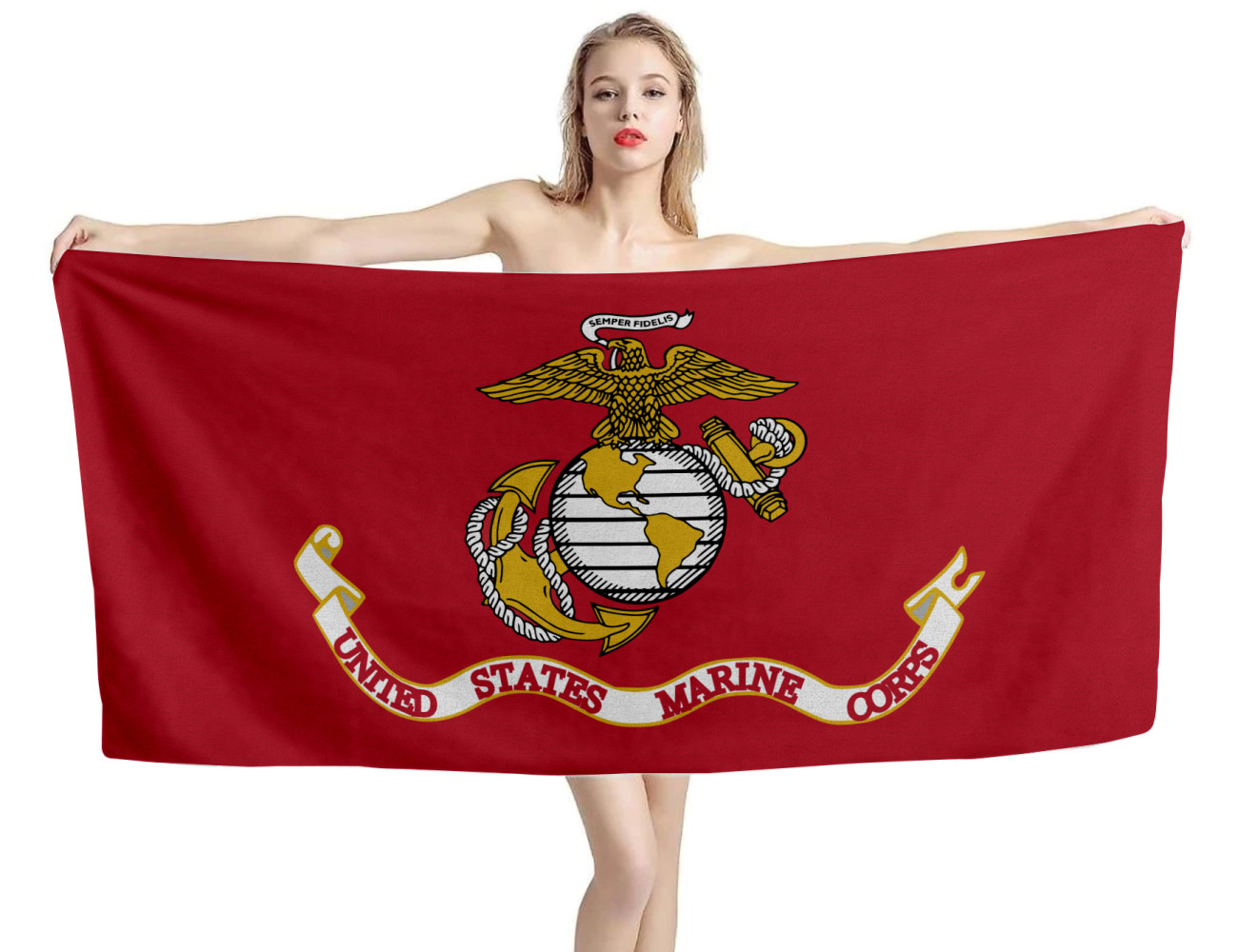 US Marine Corps USMC Flag Beach Towel, ARMY--TOWEL-1