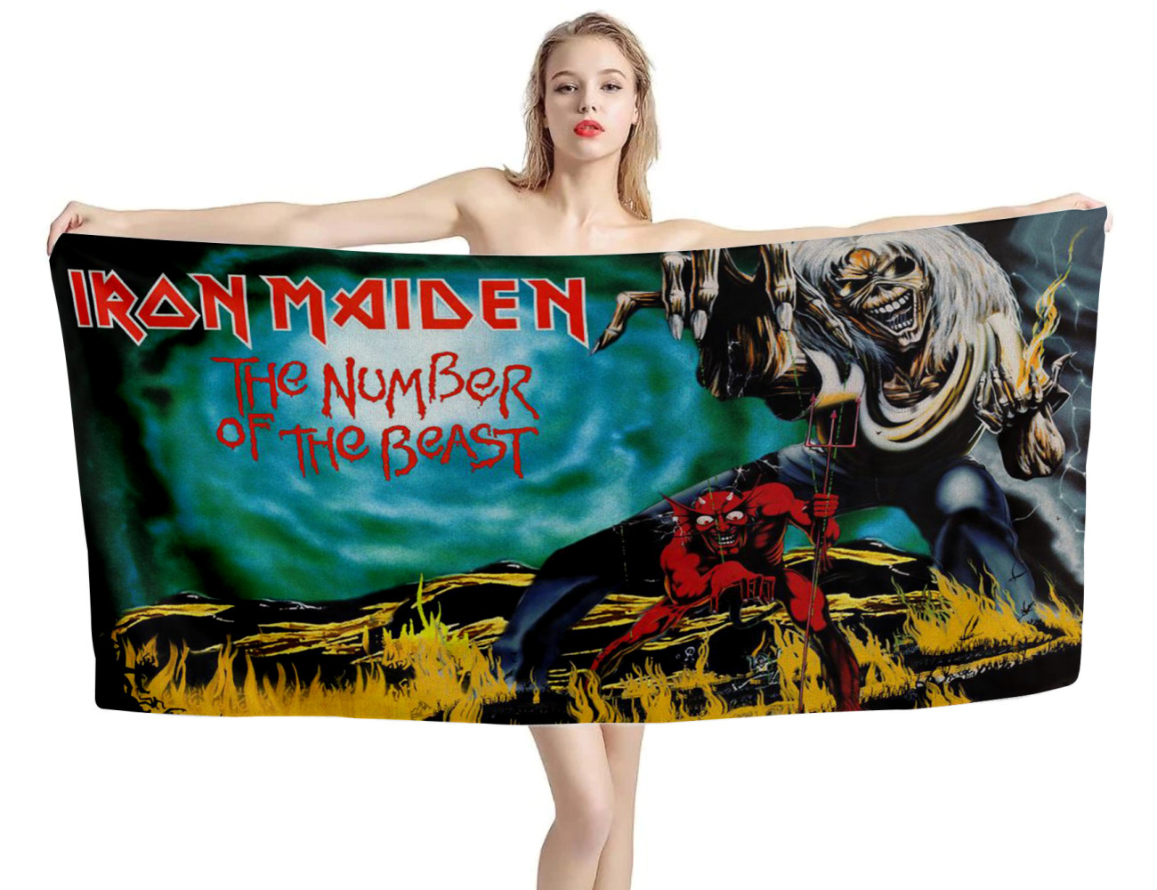 Iron Maiden The Number Of The Beast Strandtücher, METALL--TOWEL-6