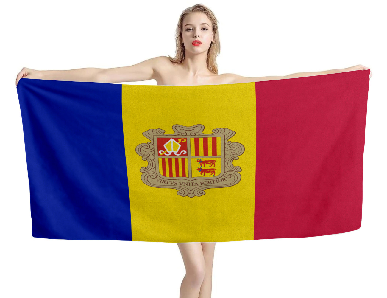 Andorra National Flag Beach Towel, AND--1