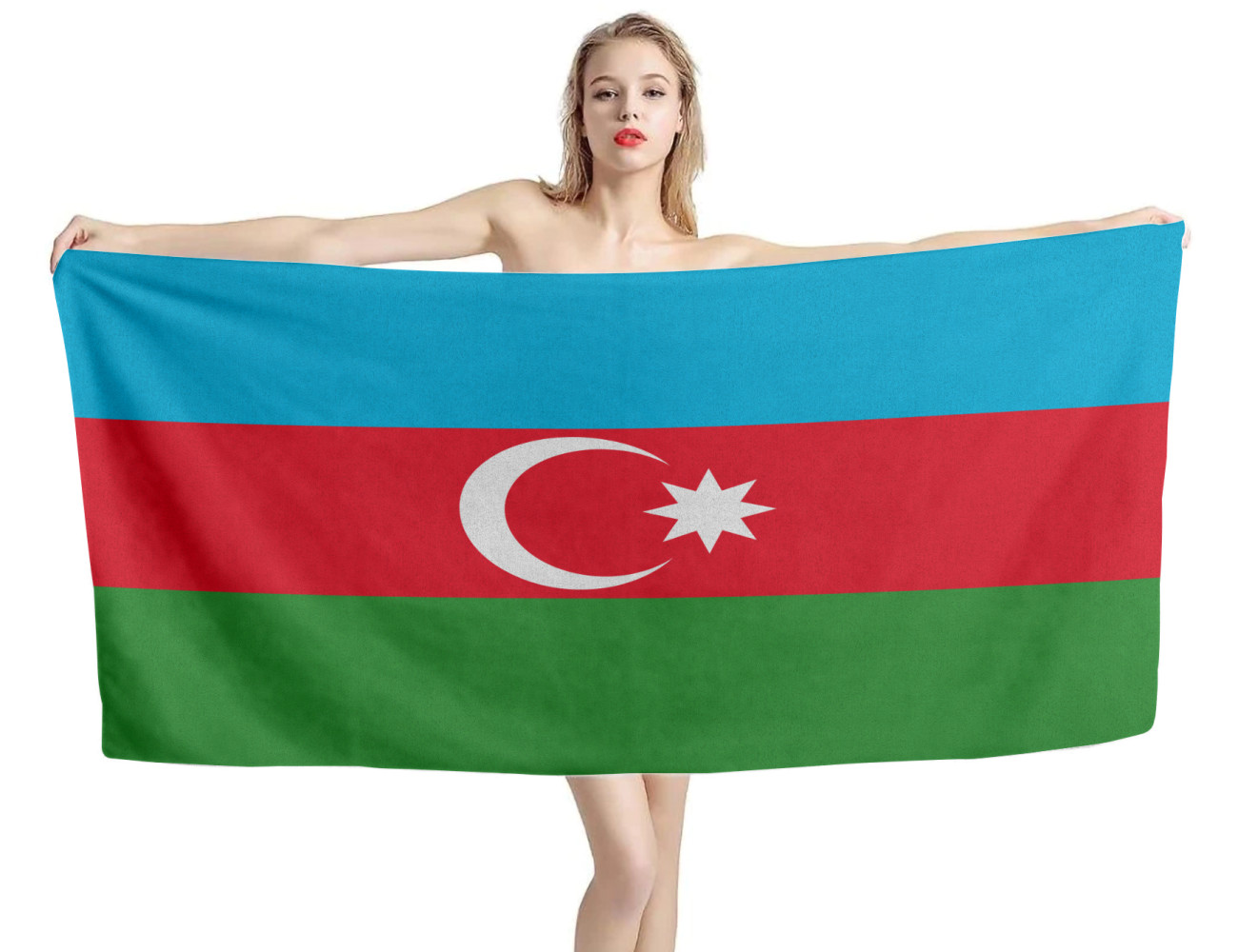 Azerbaijan Flag Beach Towel, AZB--01