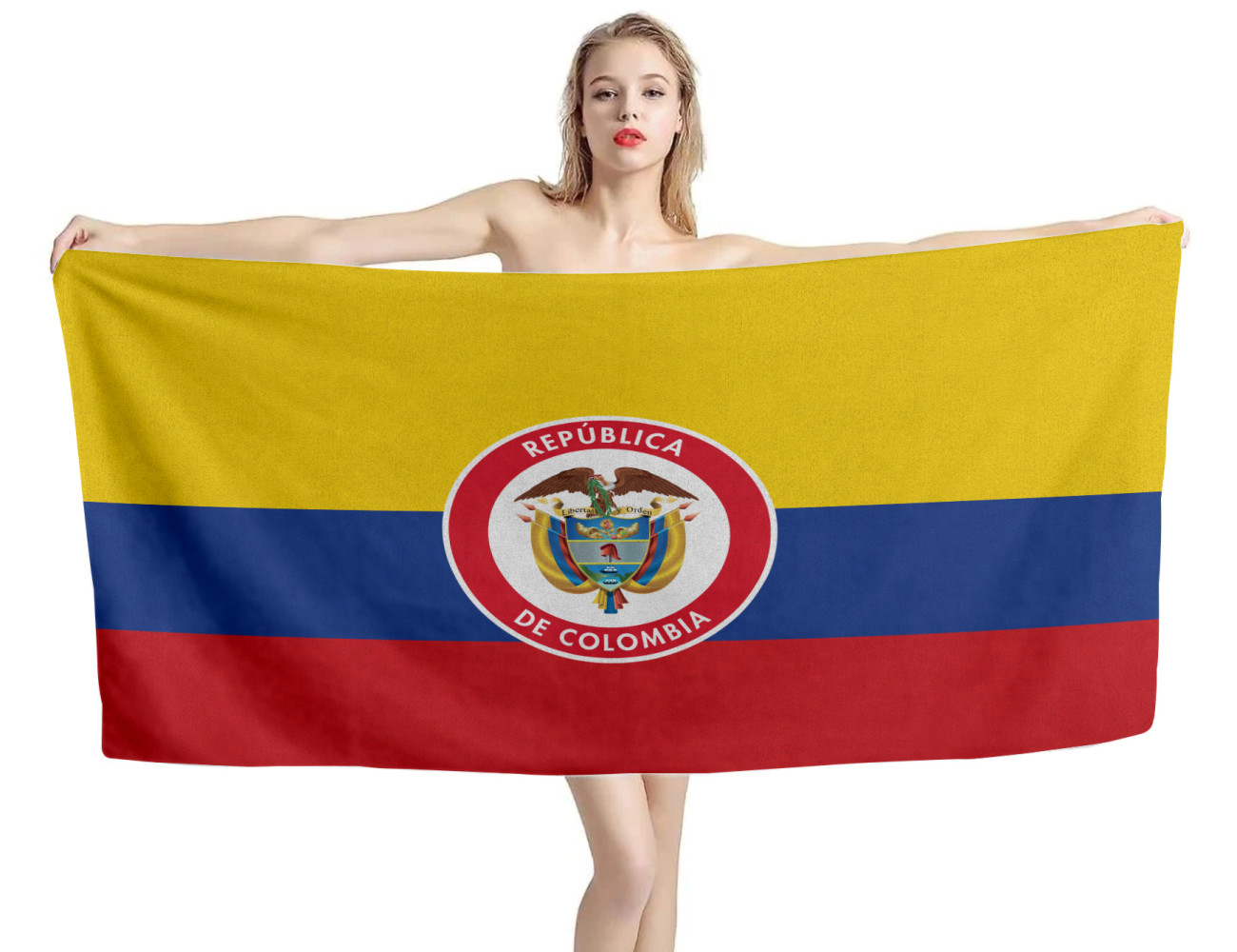 Colombia Flag Beach Towel