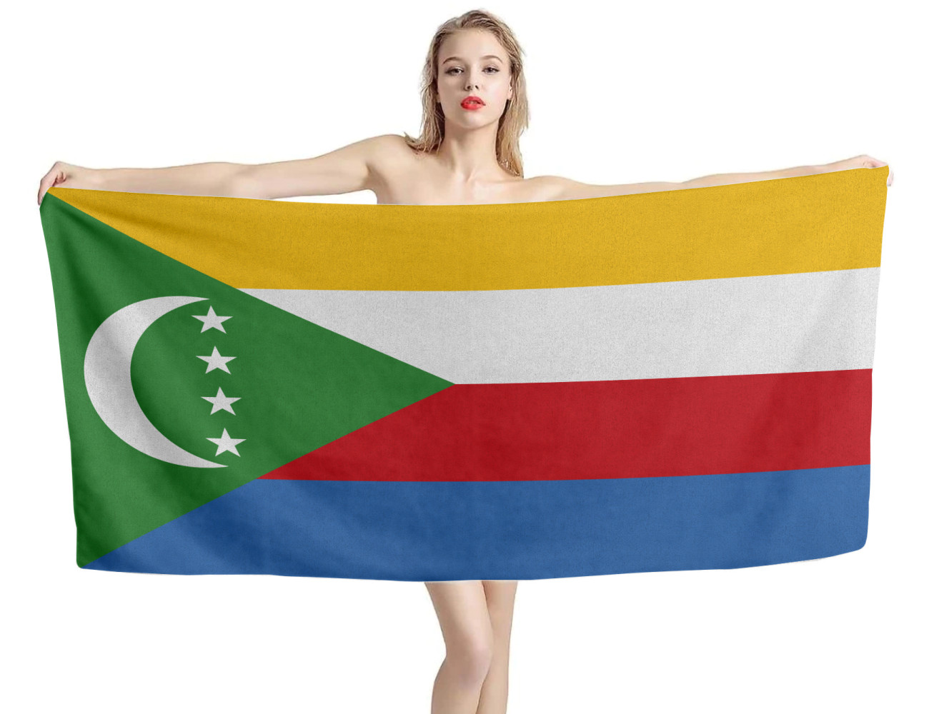 Comoros Flag Beach Towel