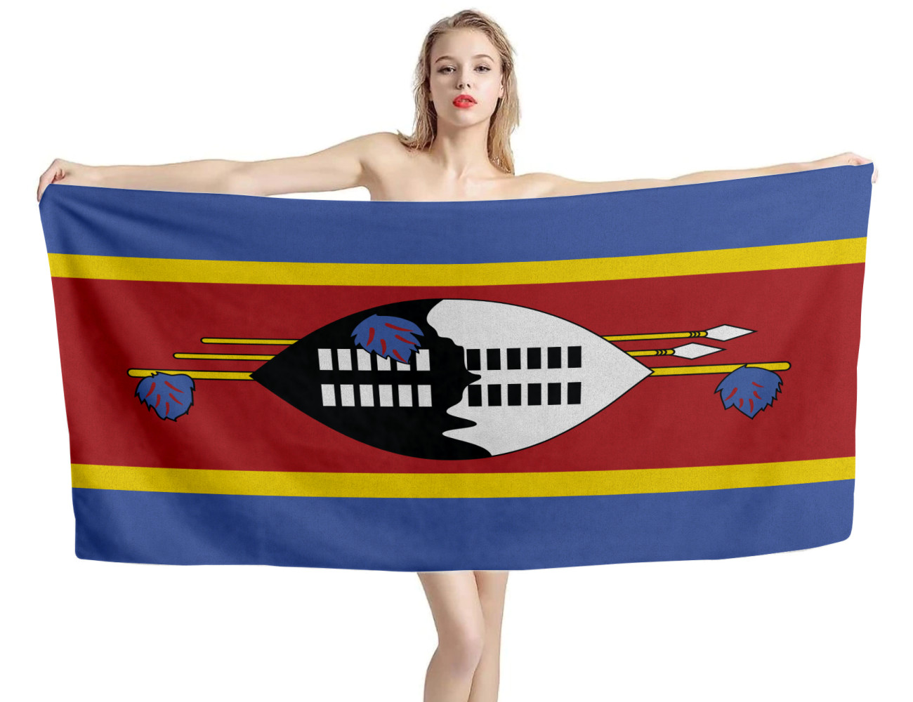 Eswatini Flag Beach Towel