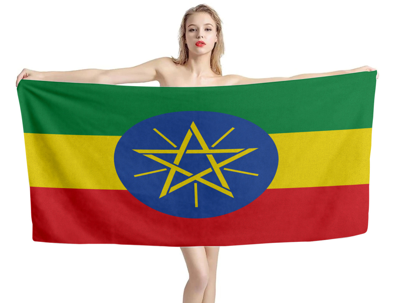 Ethiopia Flag Beach Towel