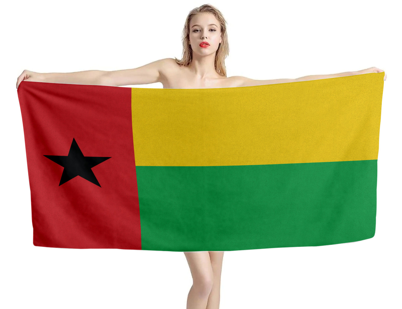 Guinea-Bissau Flag Beach Towel