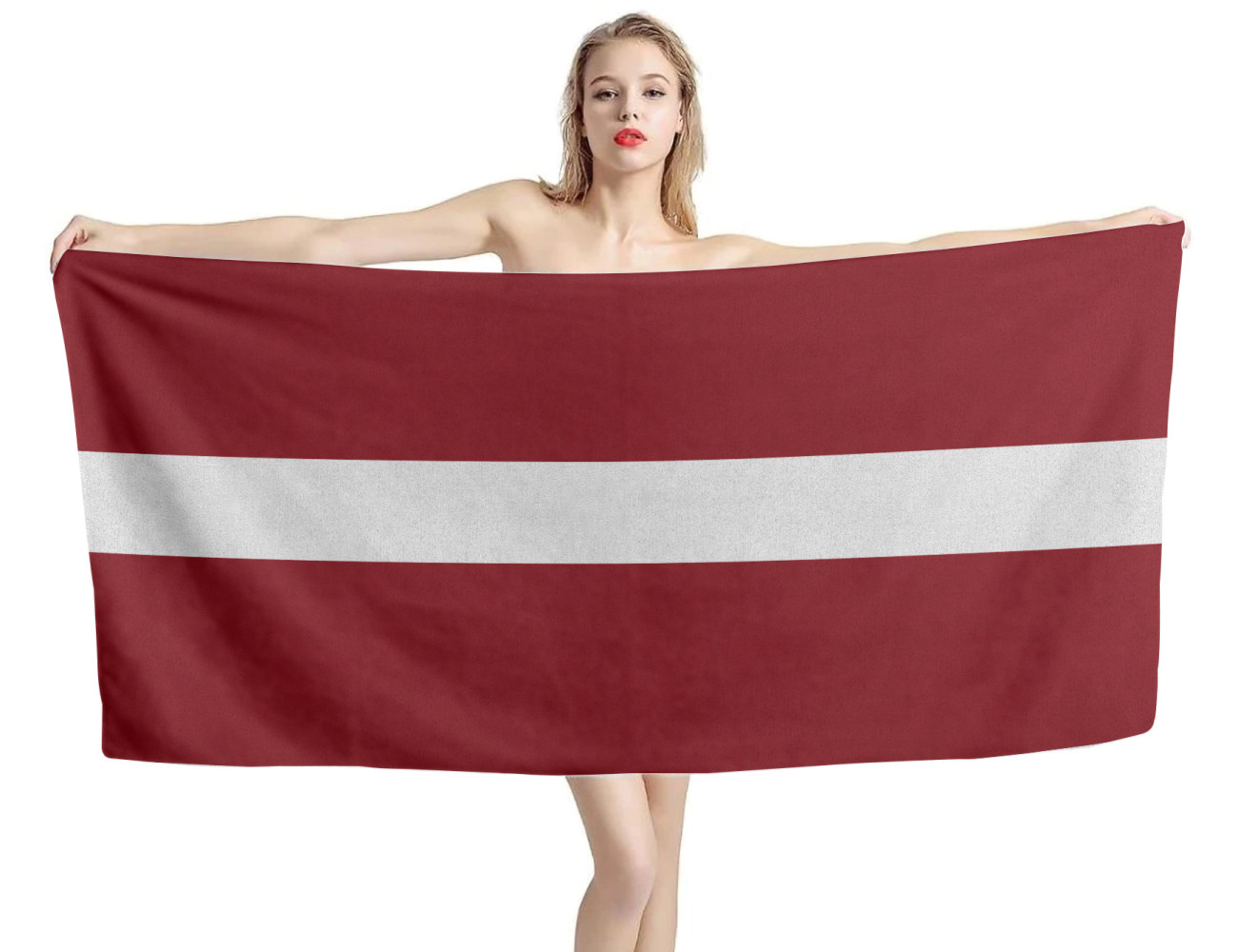 Latvia Flag Beach Towel