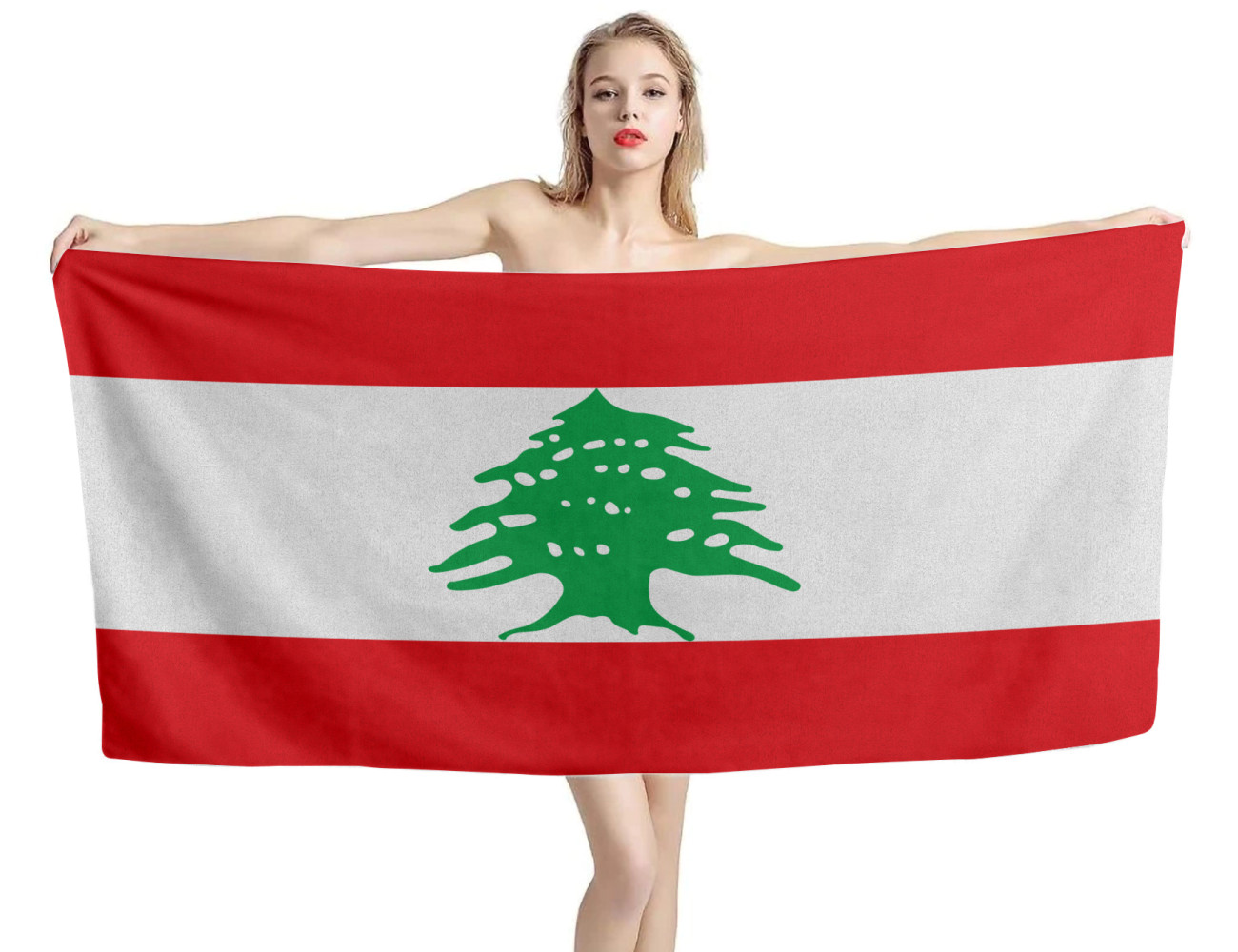 Lebanon Flag Beach Towel