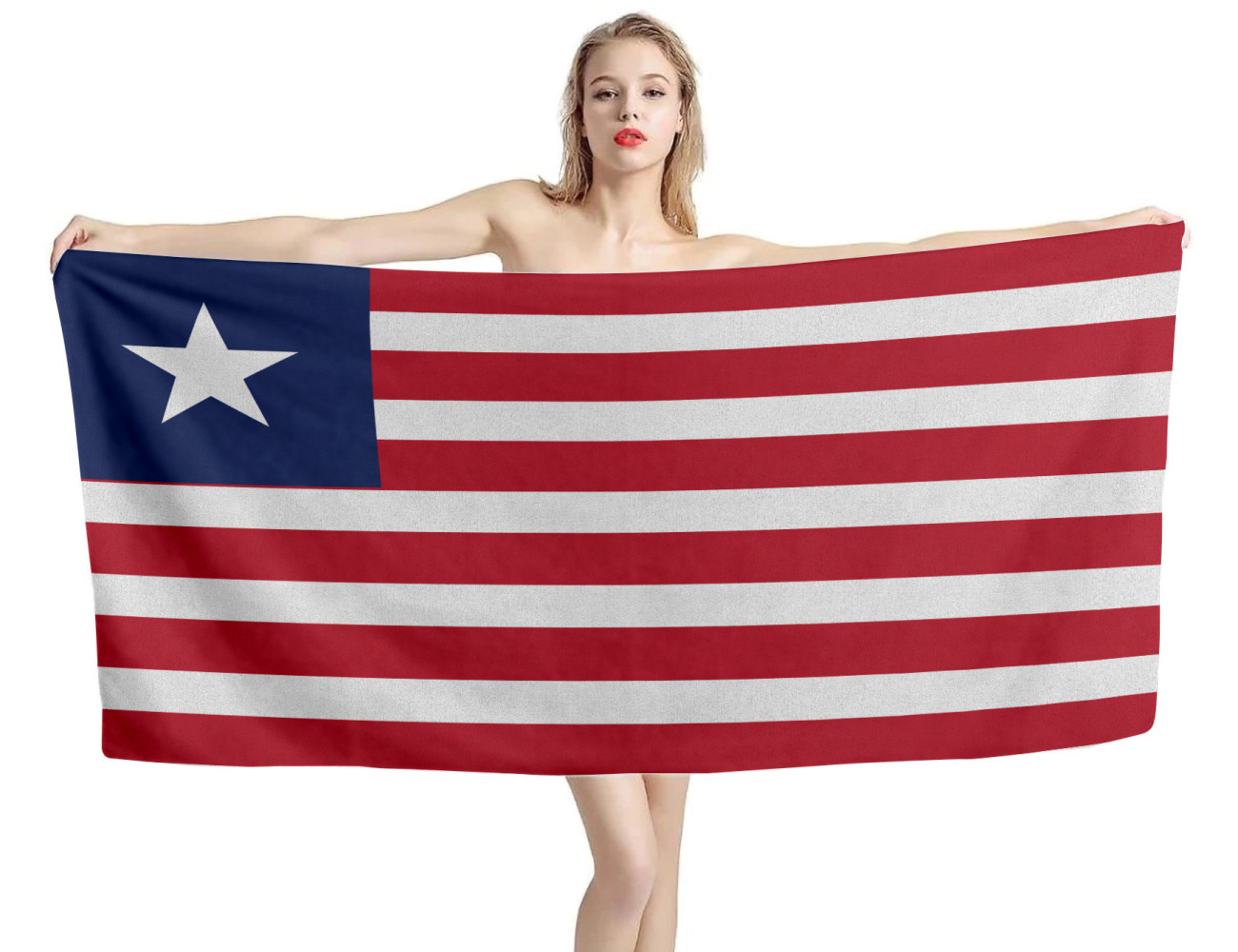 Liberia Flag Beach Towel