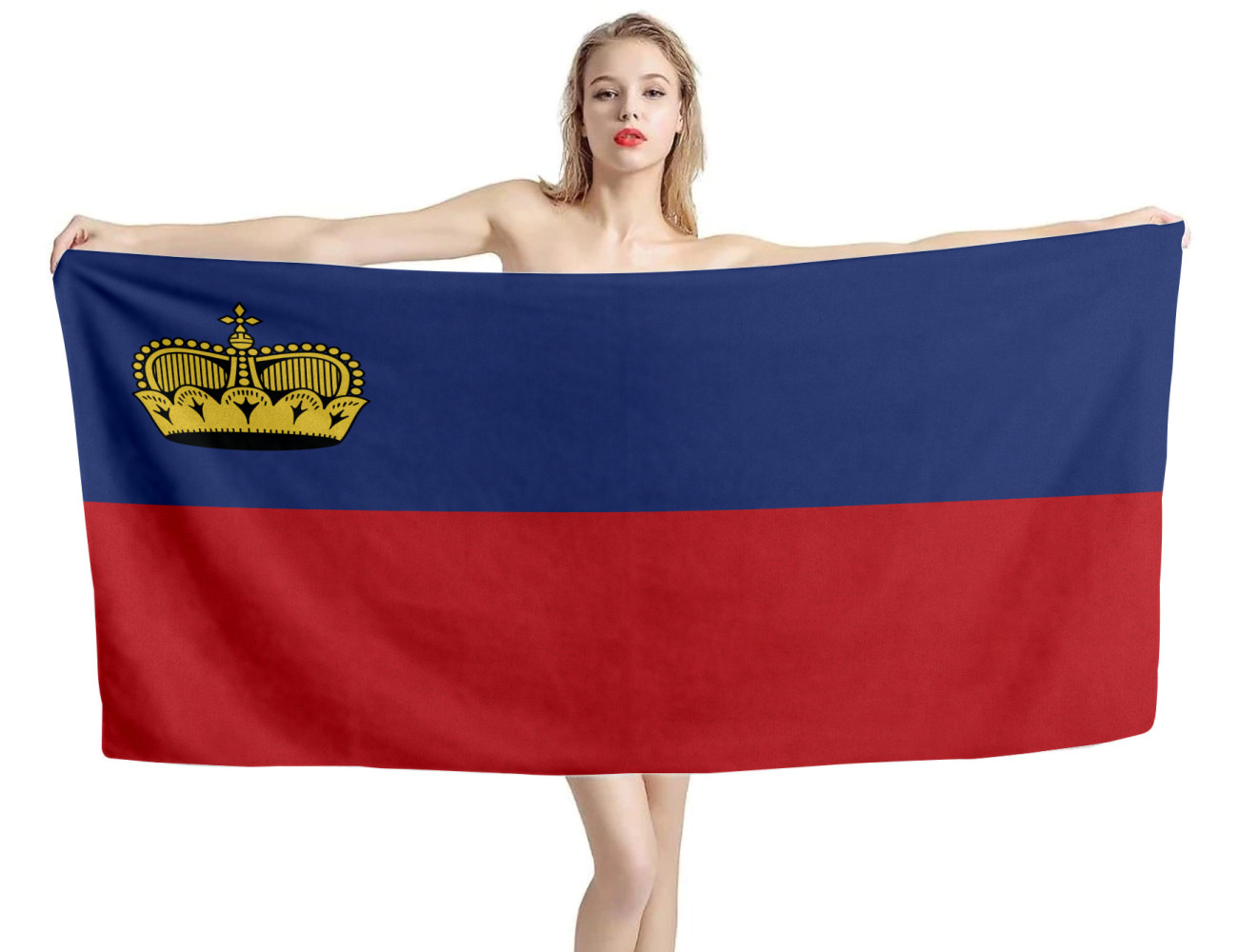 Liechtenstein Flag Beach Towel