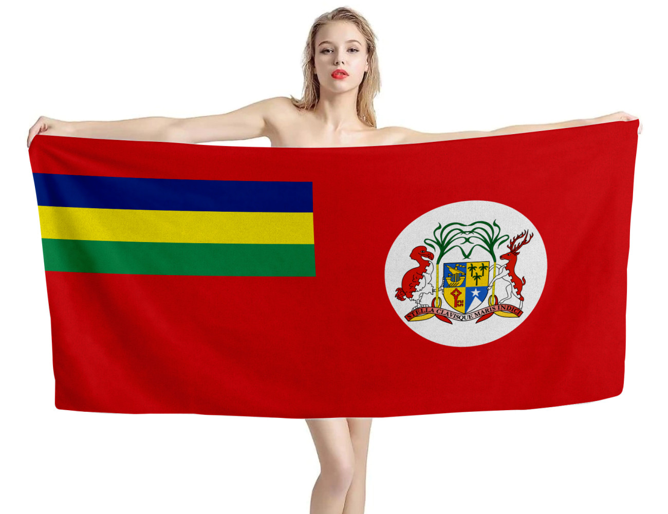 Mauritius Red Ensign Flag Beach Towel