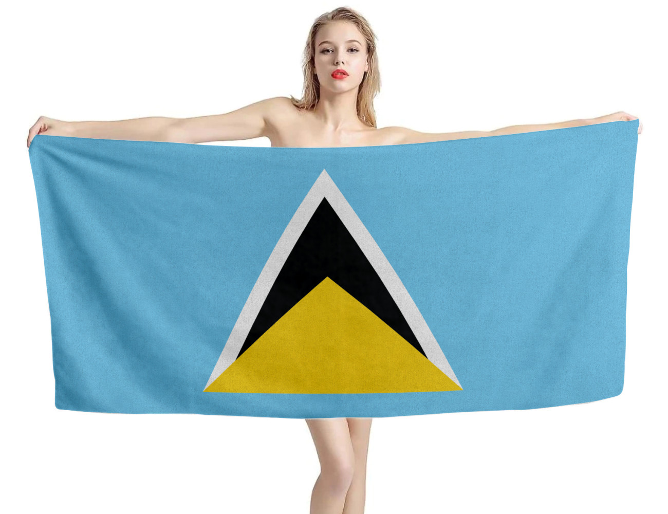 Saint Lucia Flag Beach Towel