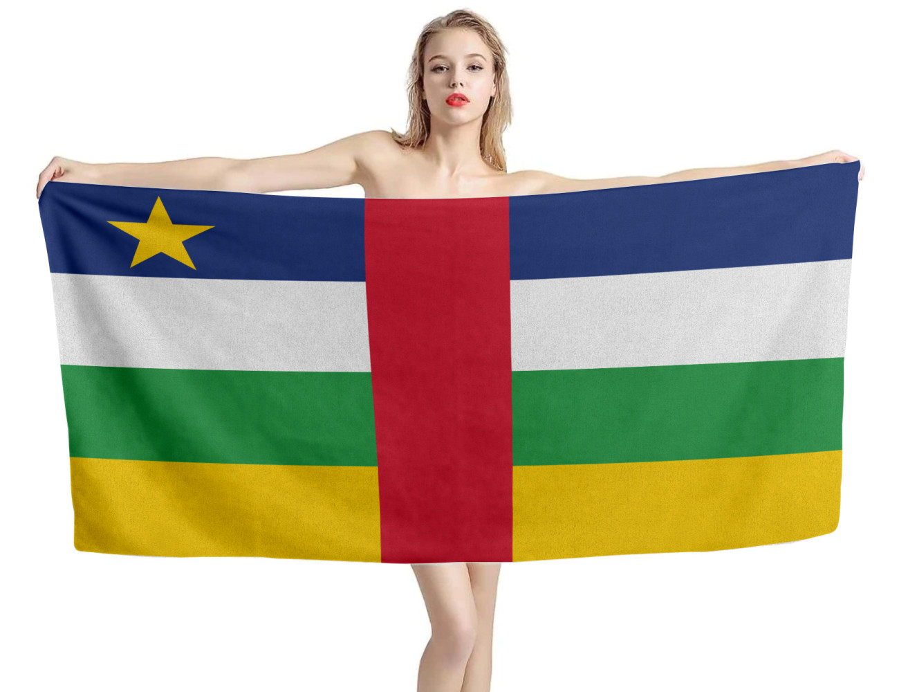 Central African Republic Flag Beach Towel, CAF--1